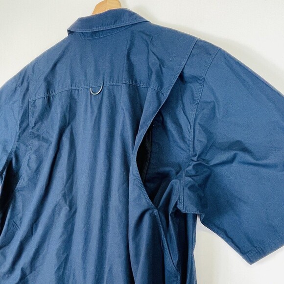 COLUMBIA Sportswear Blue Short Sleeve Breathable Vents Top Shirt Mens Sz Large - Picture 7 of 8